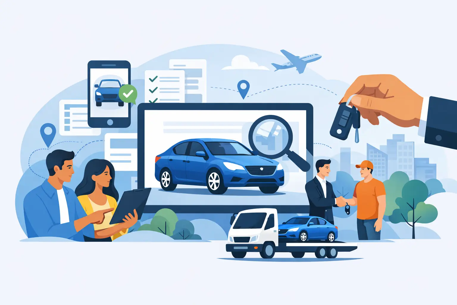 Cumparare auto rapidă, fără drumuri inutile