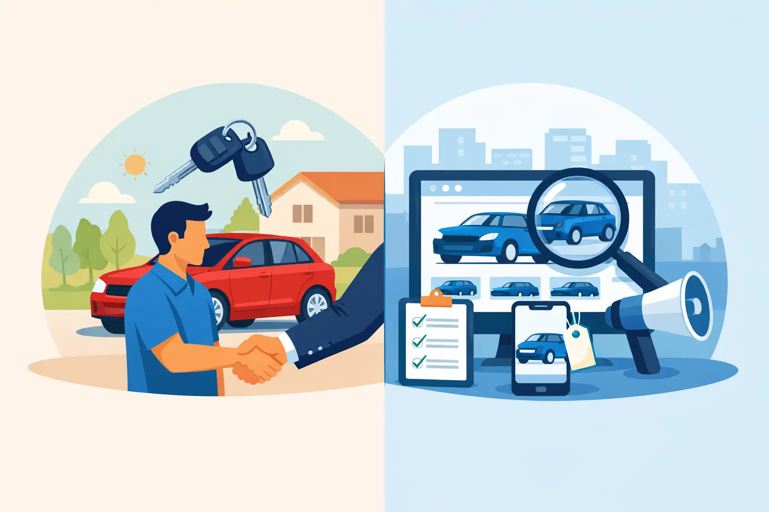 Vanzare directa versus anunturi auto